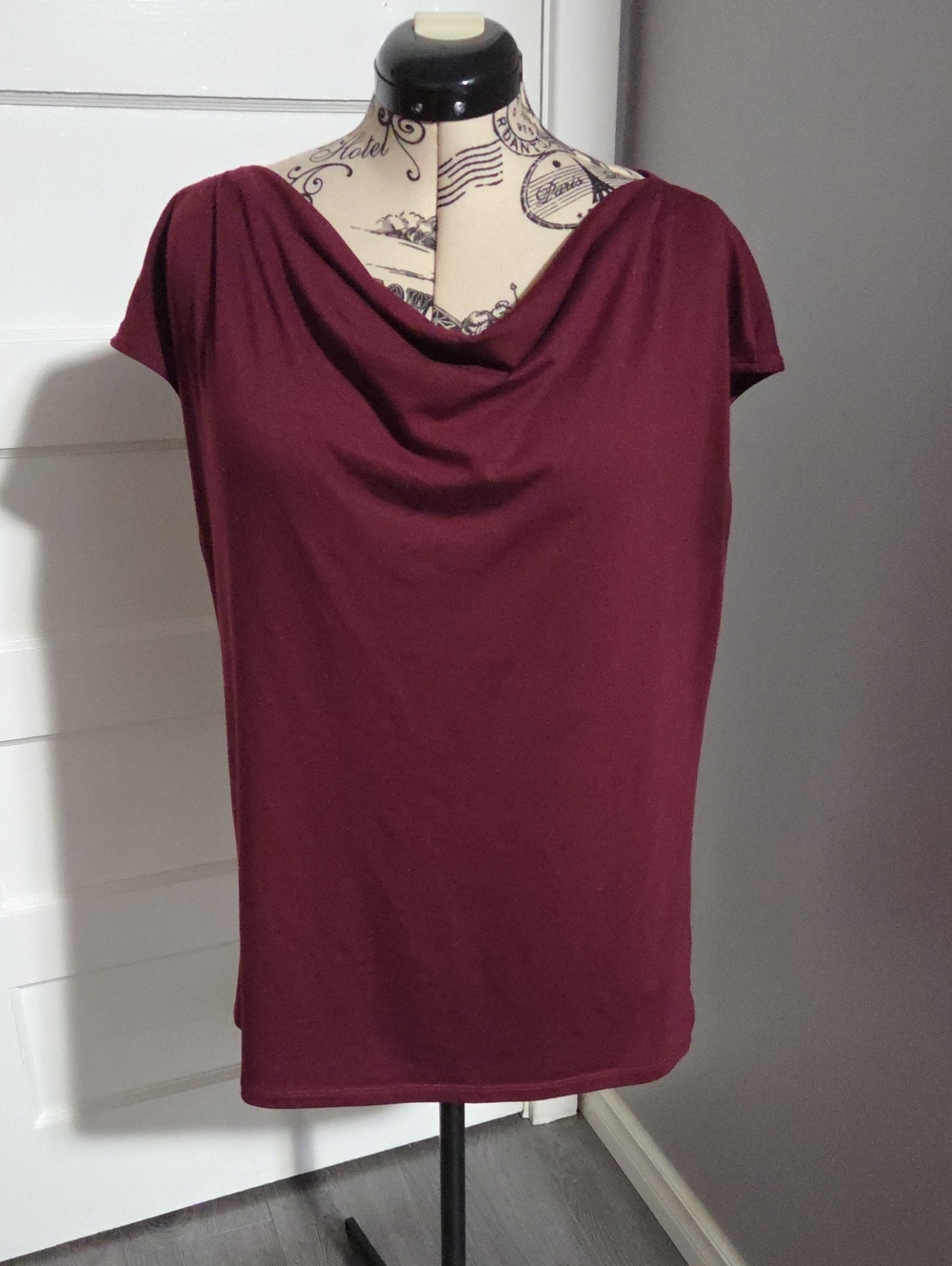 Ricki's Burgundy Cowl Neck Cap Sleeve Blouse